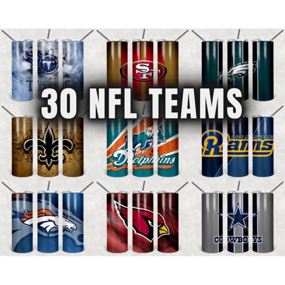 Custom NFL 20 oz Skinny Sublimation Stainless Steel Tumbler Cups